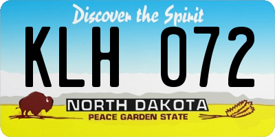 ND license plate KLH072