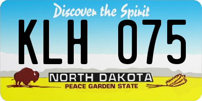 ND license plate KLH075