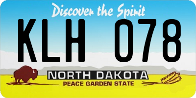 ND license plate KLH078