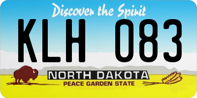 ND license plate KLH083