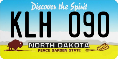 ND license plate KLH090