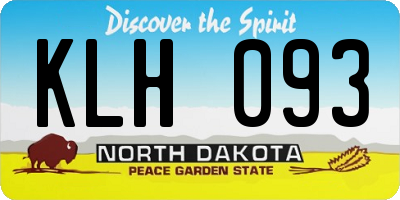 ND license plate KLH093