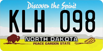 ND license plate KLH098