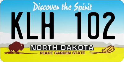 ND license plate KLH102