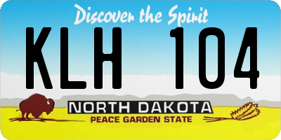 ND license plate KLH104