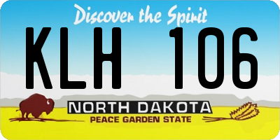 ND license plate KLH106