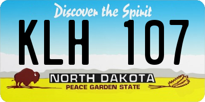 ND license plate KLH107