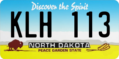 ND license plate KLH113