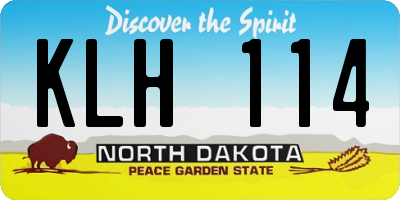 ND license plate KLH114