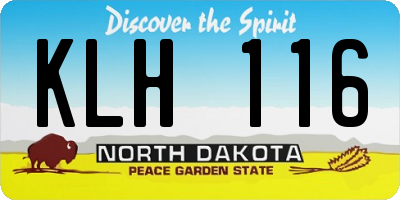 ND license plate KLH116