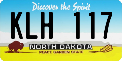 ND license plate KLH117