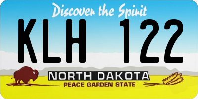 ND license plate KLH122