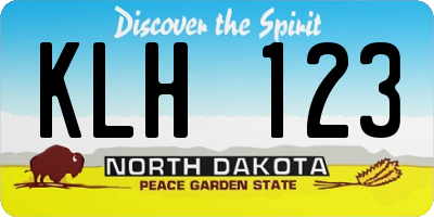 ND license plate KLH123