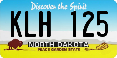 ND license plate KLH125