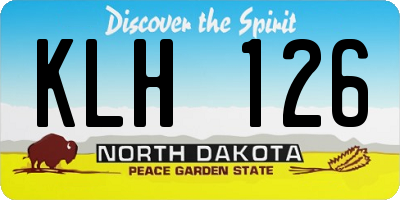 ND license plate KLH126