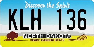 ND license plate KLH136