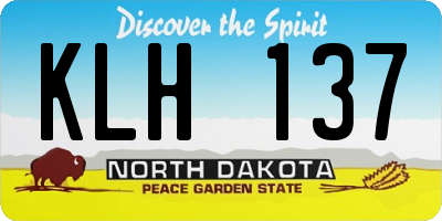 ND license plate KLH137