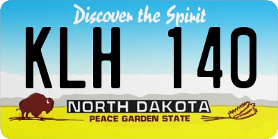 ND license plate KLH140