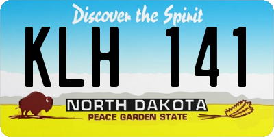 ND license plate KLH141