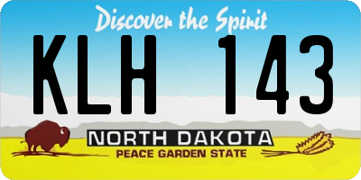 ND license plate KLH143