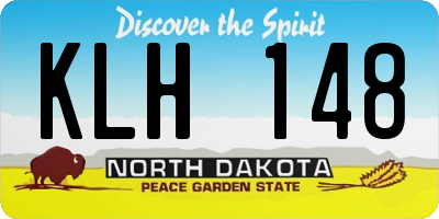ND license plate KLH148