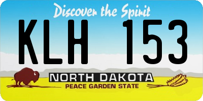 ND license plate KLH153