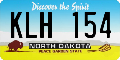 ND license plate KLH154