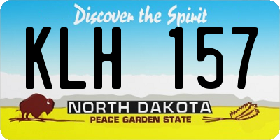 ND license plate KLH157