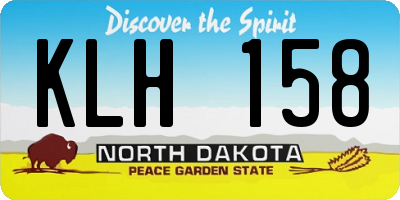 ND license plate KLH158