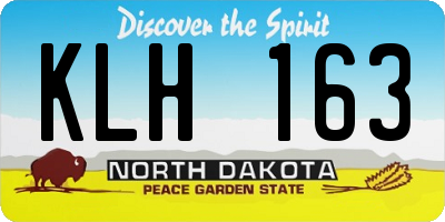 ND license plate KLH163