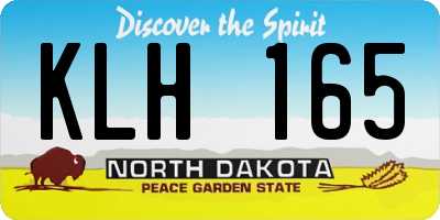 ND license plate KLH165