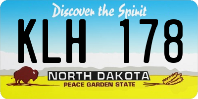 ND license plate KLH178