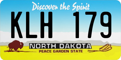 ND license plate KLH179