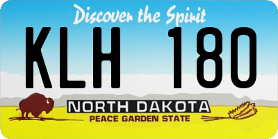 ND license plate KLH180