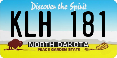 ND license plate KLH181