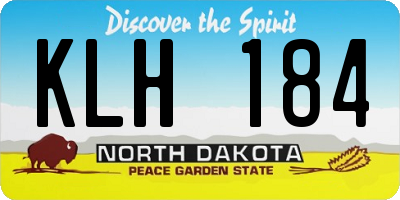 ND license plate KLH184