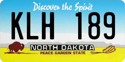 ND license plate KLH189