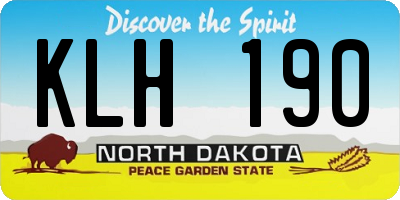 ND license plate KLH190