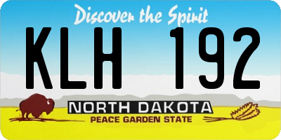 ND license plate KLH192