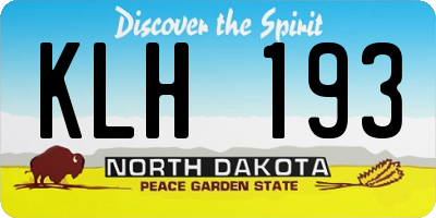 ND license plate KLH193