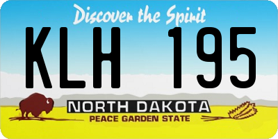 ND license plate KLH195