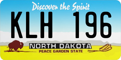 ND license plate KLH196