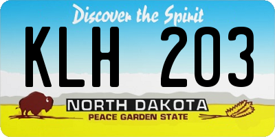 ND license plate KLH203