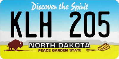ND license plate KLH205