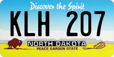 ND license plate KLH207
