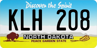 ND license plate KLH208