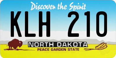 ND license plate KLH210