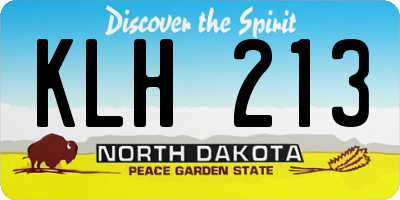 ND license plate KLH213
