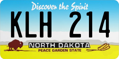 ND license plate KLH214