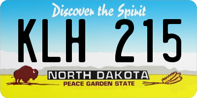 ND license plate KLH215